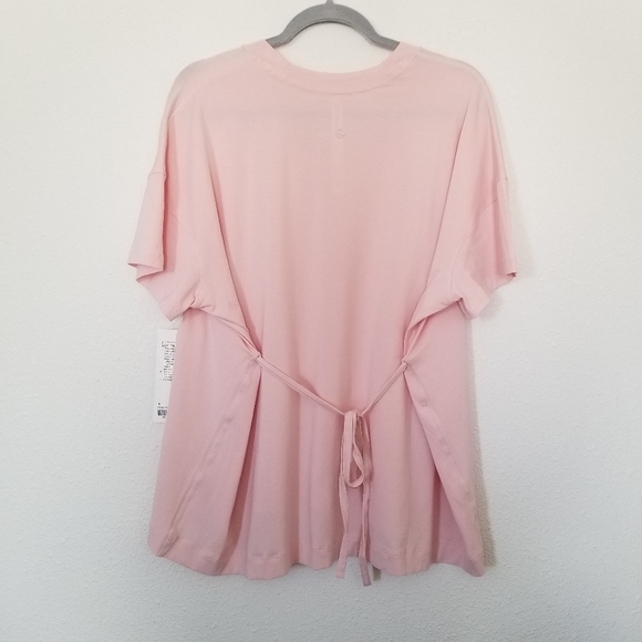 Lululemon women's pink Side tie V-neck tee oversized - Picture 4 of 11